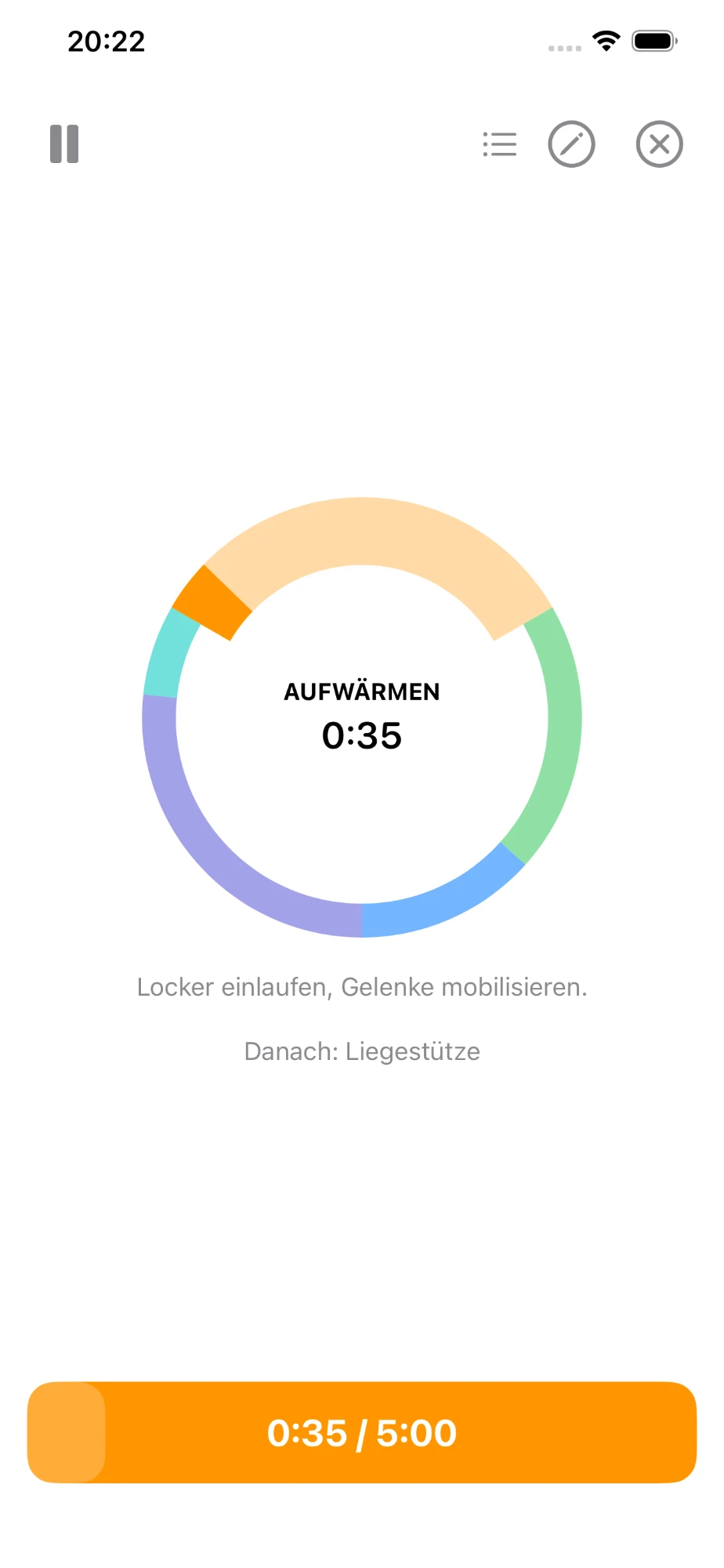 Arbeitsmodus einer Aufwärm-Station